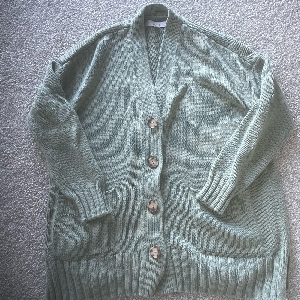 Soft Sage Button-Front Women’s Cardigan Sweater